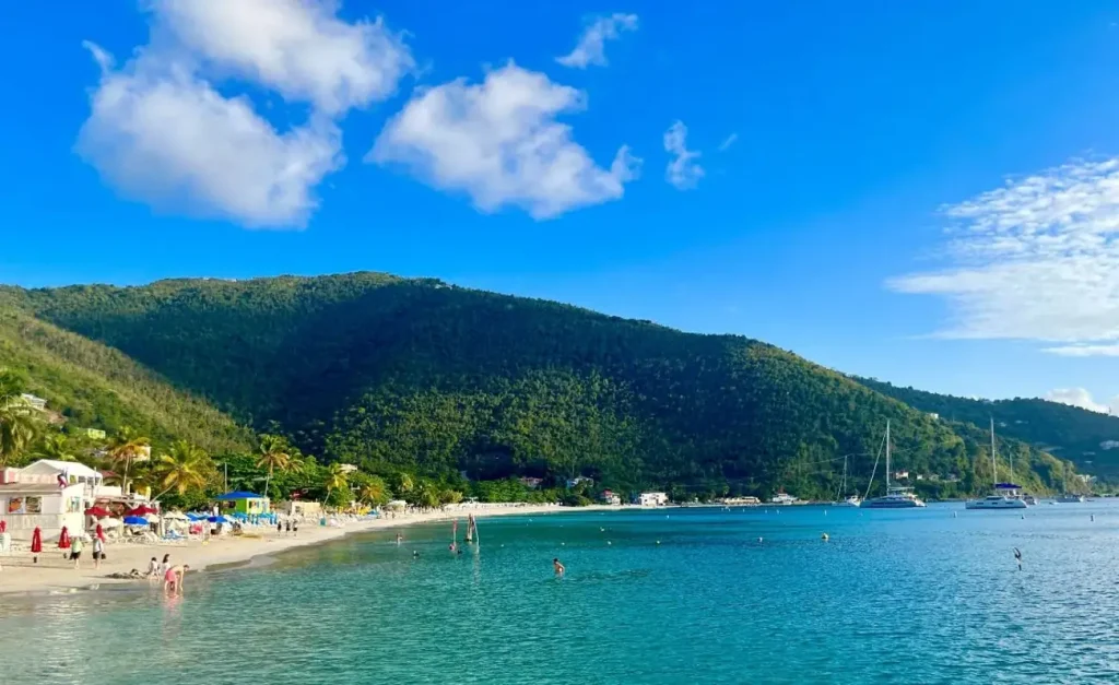 Cane Garden Bay in Tortola, a scenic stop before or after hiking in the BVI.