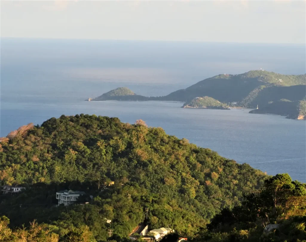 Panoramic mountain and island view from Tortola.