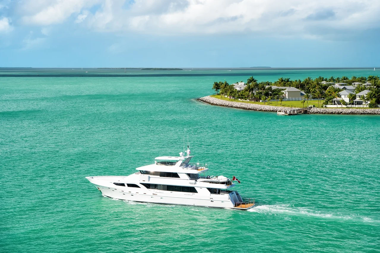 motor yacht at sea in the bvi
