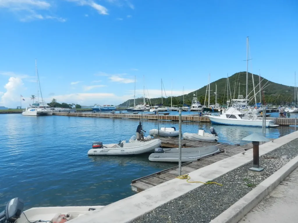 Yachts and boats at a Virgin Gorda marina ahead of Christmas in July BVI celebrations